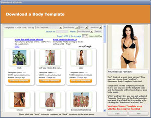 FaceDub's Body Browser makes finding the body you want a cinch!